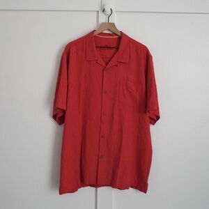 Tommy Bahama Men’s Red Silk Button Down Shirt